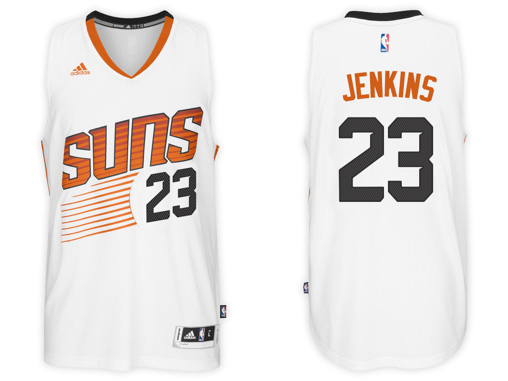 Men Phoenix Suns 23 John Jenkins White Swingman Road Jersey