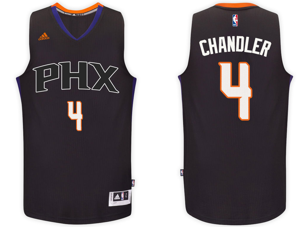 Men Phoenix Suns 4 Tyson Chandler Black Swingman Alternate Jersey