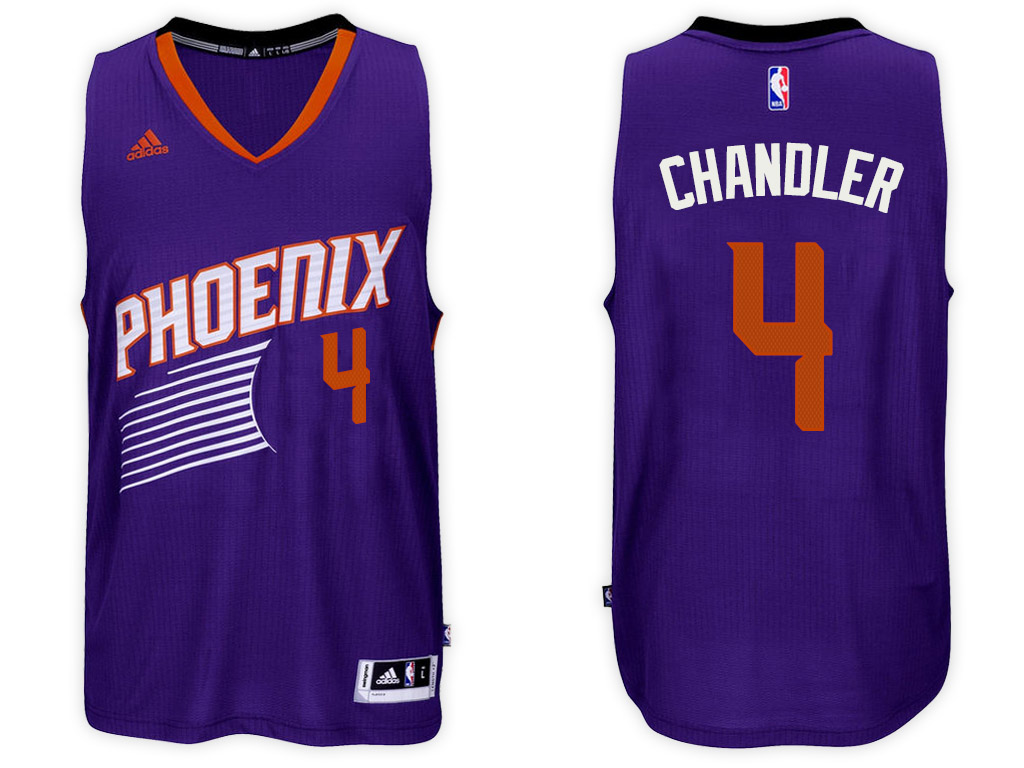 Men Phoenix Suns 4 Tyson Chandler Purple Swingman Road Jersey