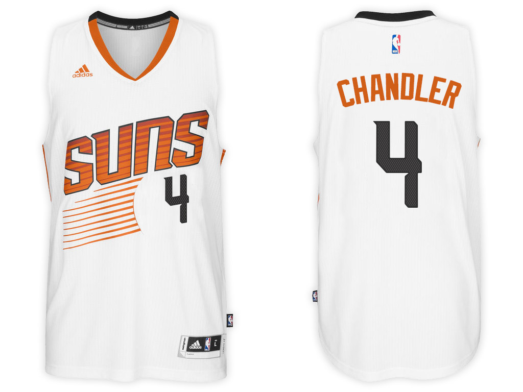 Men Phoenix Suns 4 Tyson Chandler White Swingman Road Jersey