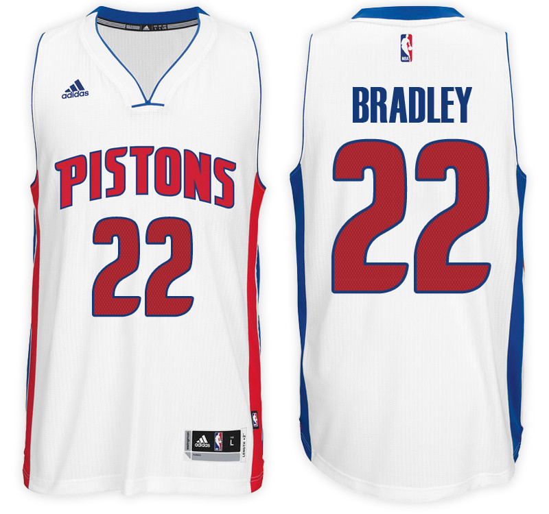 Men Pistons Avery Bradley NBA Swingman Road White Jersey