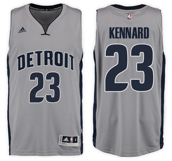 Men Pistons Luke Kennard NBA Swingman Road Gray Jersey