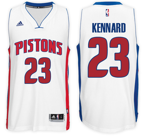 Men Pistons Luke Kennard NBA Swingman Road White Jersey