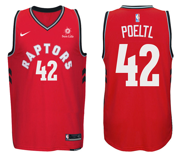 Men Raptors Jakob Poeltl New Season Swingman Road Red Jersey