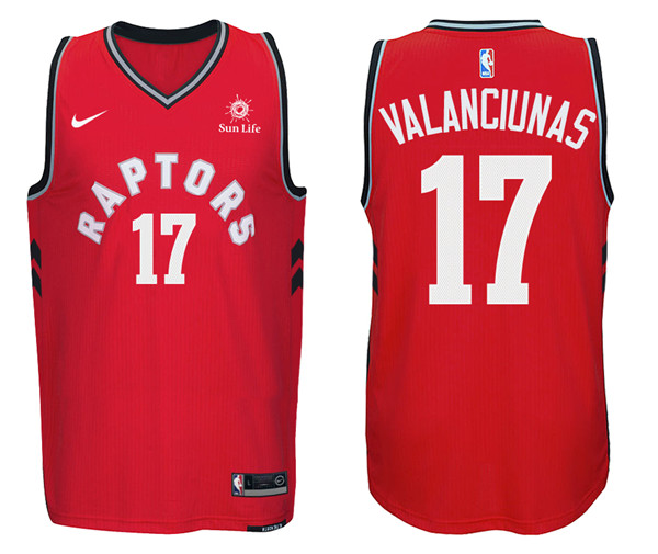 Men Raptors Jonas Valanciunas New Season Swingman Road Red Jersey