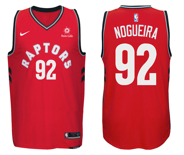 Men Raptors Lucas Nogueira New Season Swingman Road Red Jersey