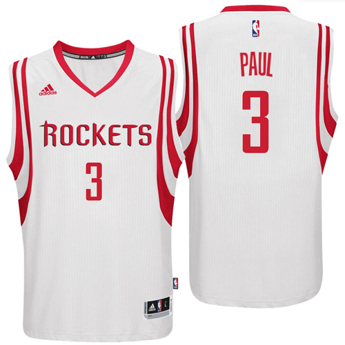 Men Rockets Chris Paul 3 NBA Swingman Road White Jersey