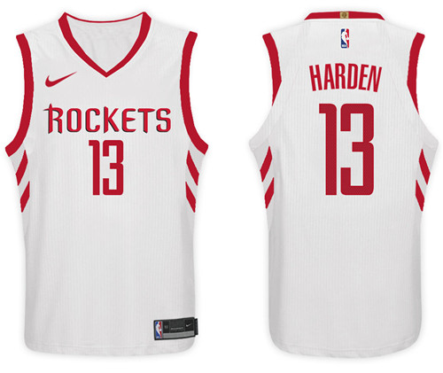 Men Rockets James Harden #13 NBA 2017 18 New Season White Jersey