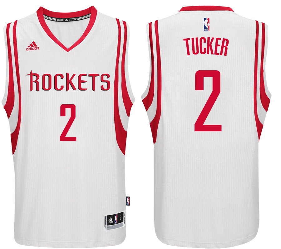 Men Rockets P. J. Tucker #2 NBA Swingman Road White Jersey