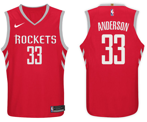 Men Rockets Ryan Anderson #33 NBA 2017 18 New Season Red Jersey