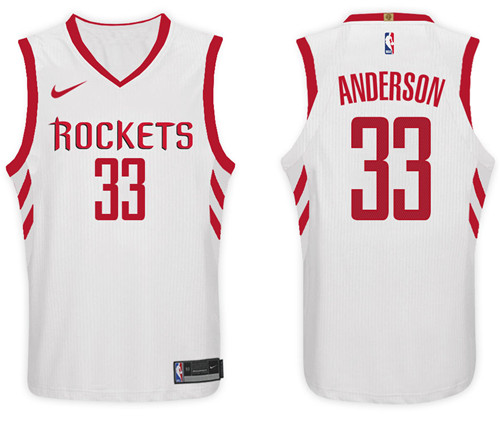 Men Rockets Ryan Anderson #33 NBA 2017 18 New Season White Jersey