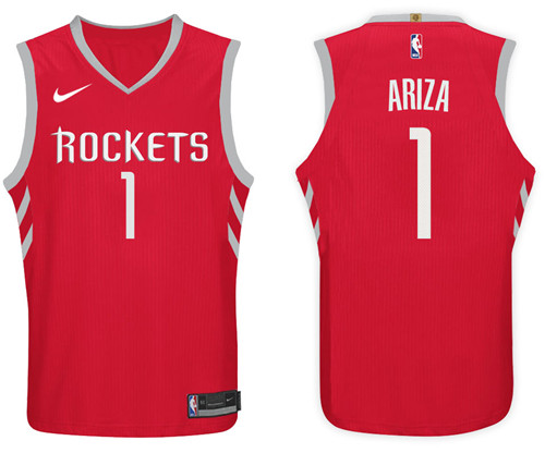 Men Rockets Trevor Ariza #1 NBA 2017 18 New Season Red Jersey