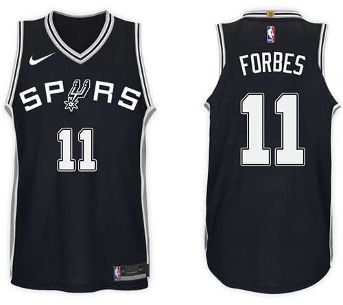 Men Spurs Bryn Forbes #11 2017 18 New Season Black Jersey