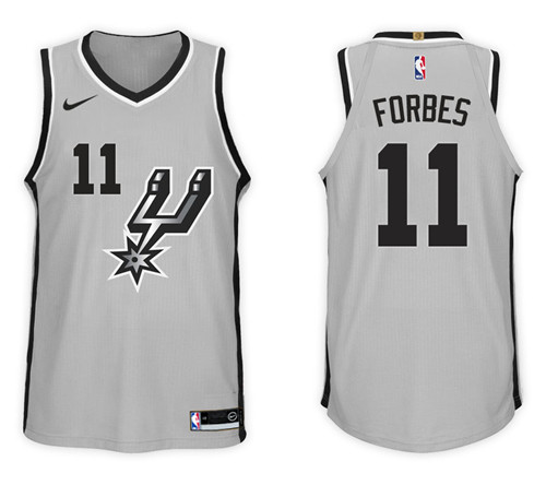 Men Spurs Bryn Forbes #11 2017 18 Statement Gray Jersey