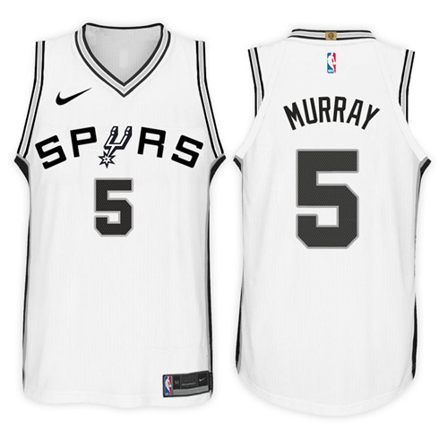 Men Spurs Dejounte Murray #5 2017 18 New Season White Jersey