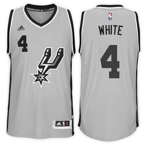 Men Spurs Derrick White #4 Alternate Gray Jersey