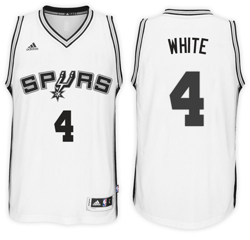 Men Spurs Derrick White #4 Home White Jersey