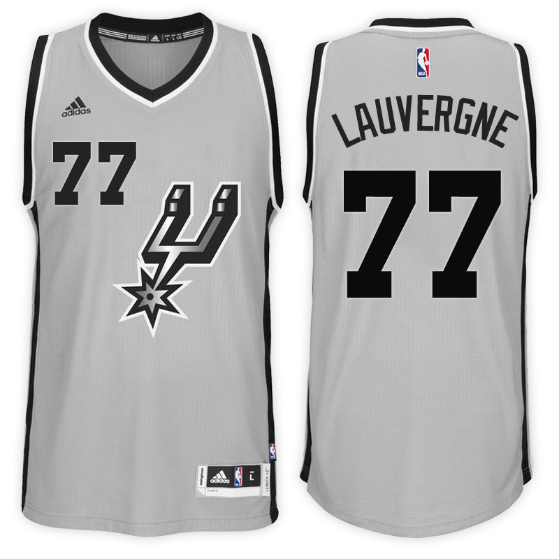 Men Spurs Joffrey Lauvergne NBA Swingman Road Gray Jersey