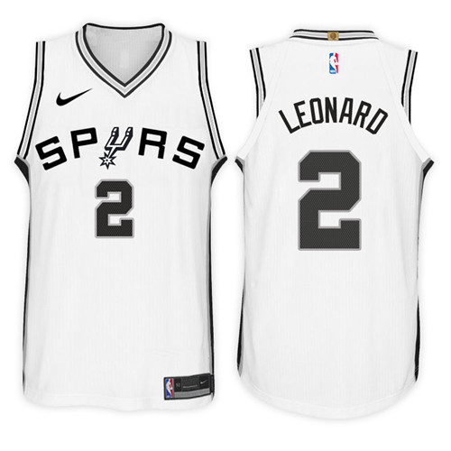 Men Spurs Kawhi Leonard #2 2017 18 New Season White Jersey