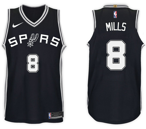 Men Spurs Patty Mills #8 2017 18 New Season Black Jersey