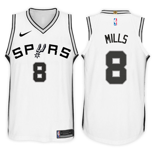 Men Spurs Patty Mills #8 2017 18 New Season White Jersey