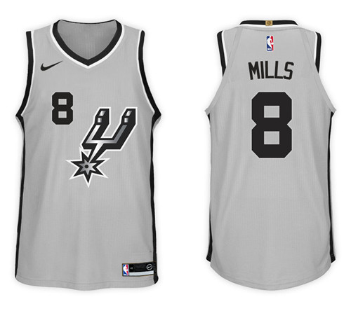 Men Spurs Patty Mills #8 2017 18 Statement Gray Jersey