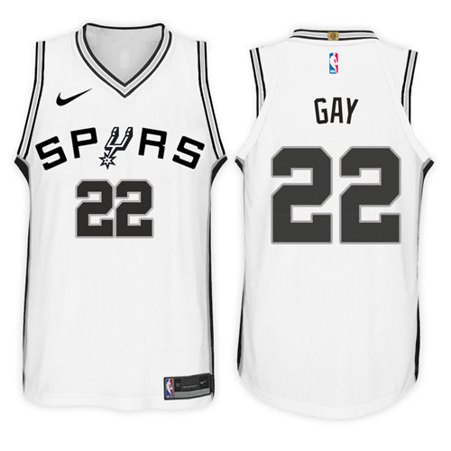 Men Spurs Rudy Gay #22 2017 18 New Season White Jersey