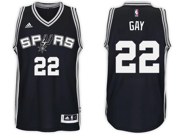 Men Spurs Rudy Gay NBA Swingman Road Black Jersey