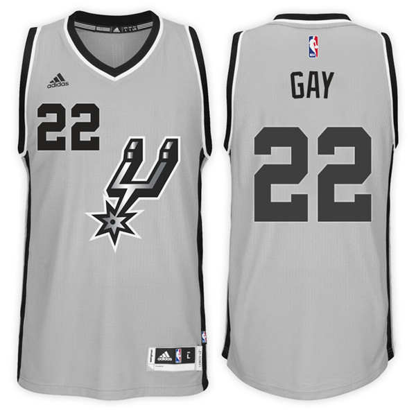 Men Spurs Rudy Gay NBA Swingman Road Gray Jersey