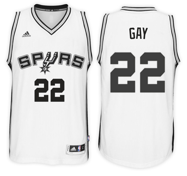 Men Spurs Rudy Gay NBA Swingman Road White Jersey