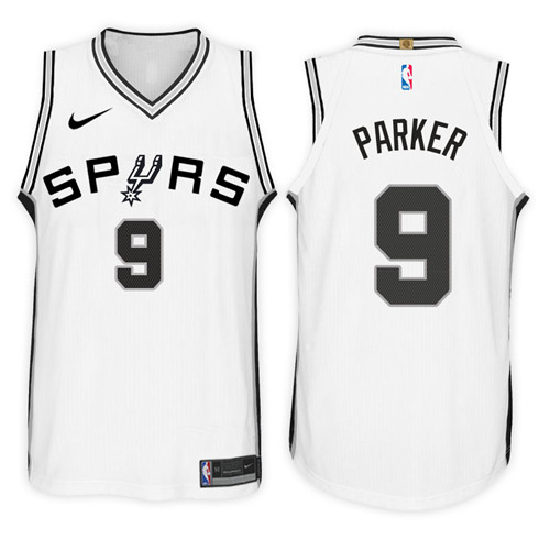 Men Spurs Tony Parker #9 2017 18 New Season White Jersey