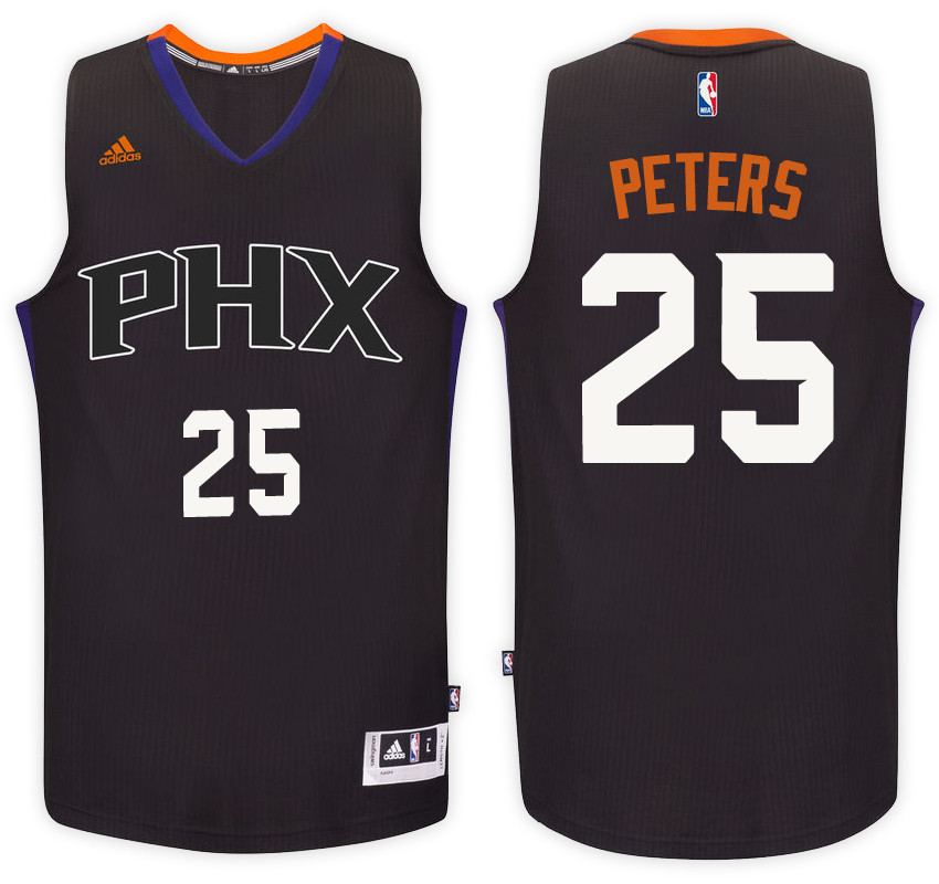 Men Suns Alec Peters NBA Swingman Road Black Jersey