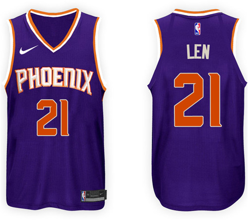 Men Suns Alex Len #21 NBA 2017 18 New Season Purple Jersey