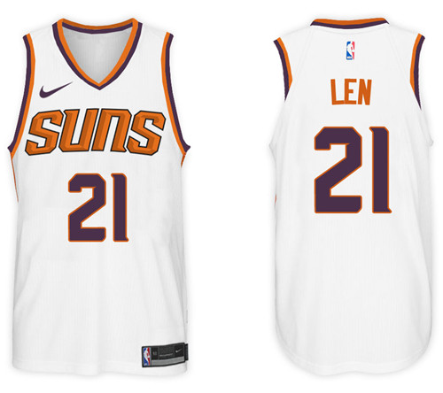 Men Suns Alex Len #21 NBA 2017 18 New Season White Jersey