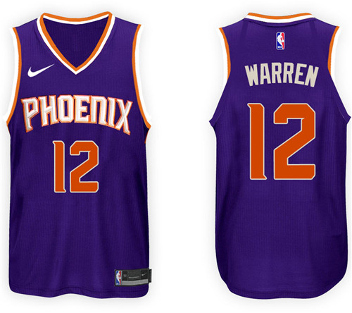 Men Suns T.J. Warren #12 NBA 2017 18 New Season Purple Jersey