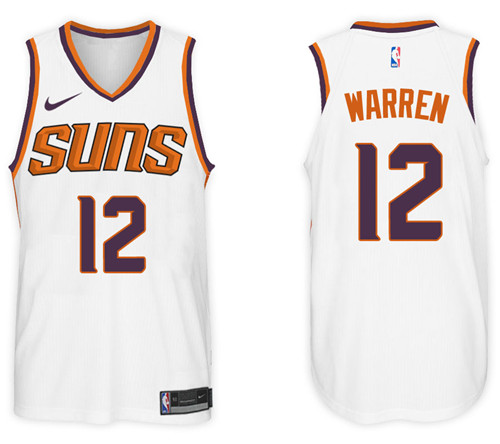 Men Suns T.J. Warren #12 NBA 2017 18 New Season White Jersey