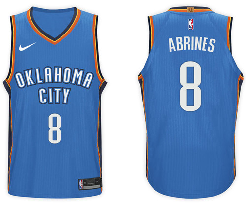 Men Thunder Alex Abrines #8 NBA 2017 18 New Season Blue Jersey