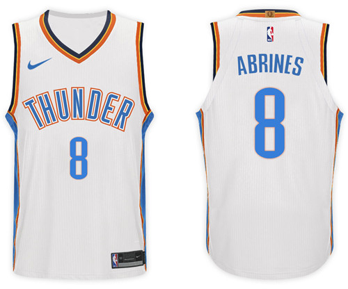 Men Thunder Alex Abrines #8 NBA 2017 18 New Season White Jersey