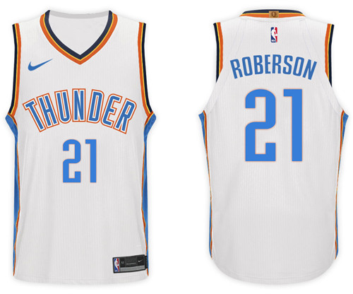 Men Thunder Andre Roberson #21 NBA 2017 18 New Season White Jersey