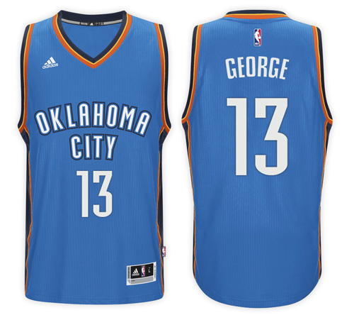 Men Thunder Paul George 13 NBA Swingman Road Blue Jersey