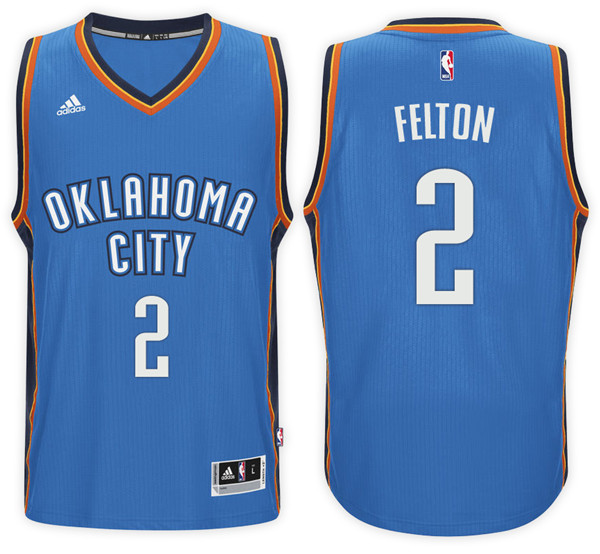 Men Thunder Raymond Felton NBA Swingman Road Blue Jersey