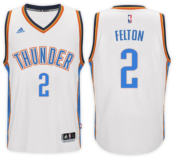 Men Thunder Raymond Felton NBA Swingman Road White Jersey