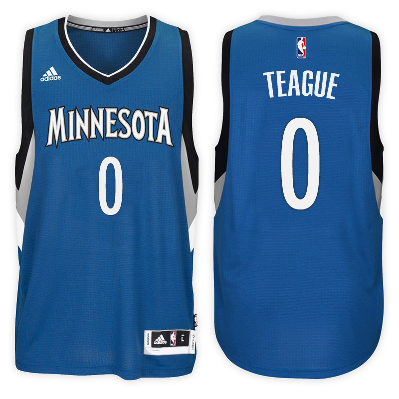 Men Timberwolves #0 Jeff Teague Swingman Road Slate Blue Jersey