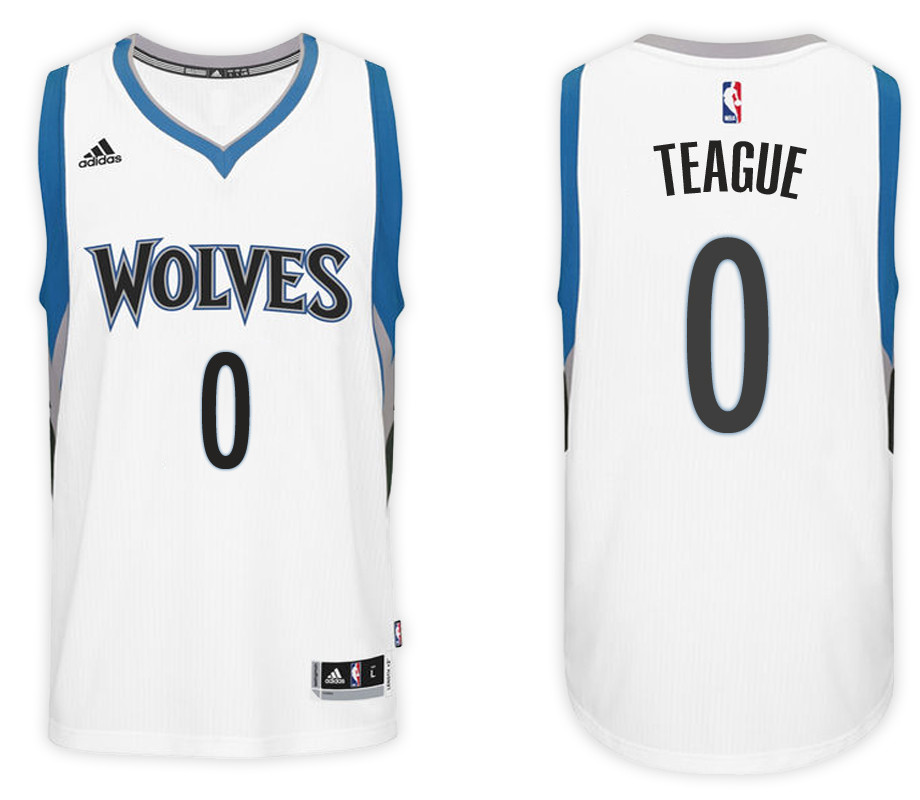 Men Timberwolves #0 Jeff Teague Swingman Road White Jersey