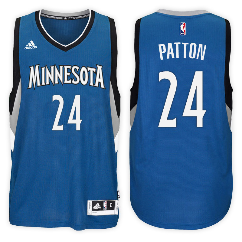 Men Timberwolves #24 Justin Patton Swingman Road Slate Blue Jersey