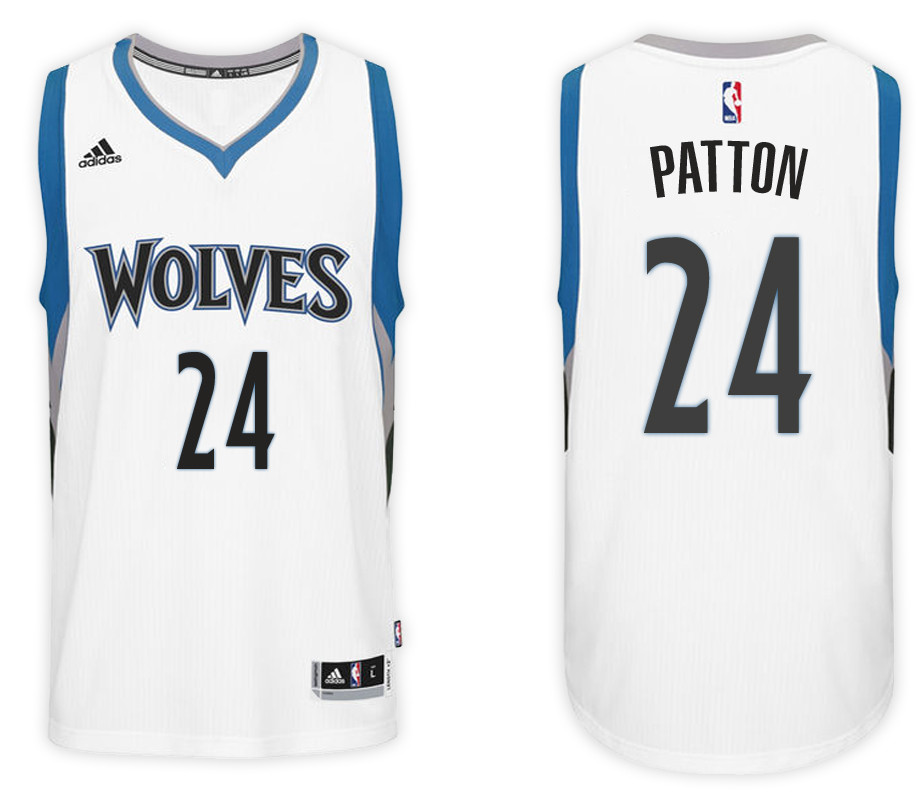 Men Timberwolves #24 Justin Patton Swingman Road White Jersey