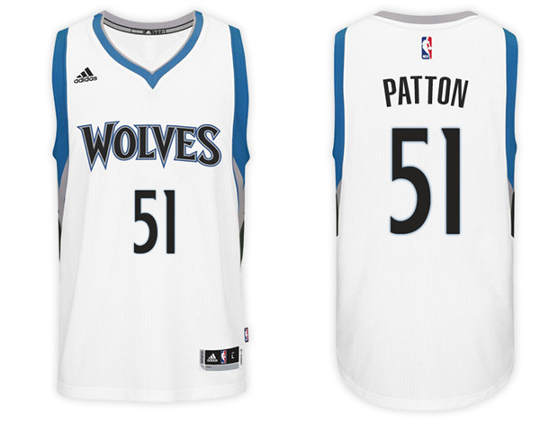 Men Timberwolves Justin Patton NBA Swingman Road White Jersey