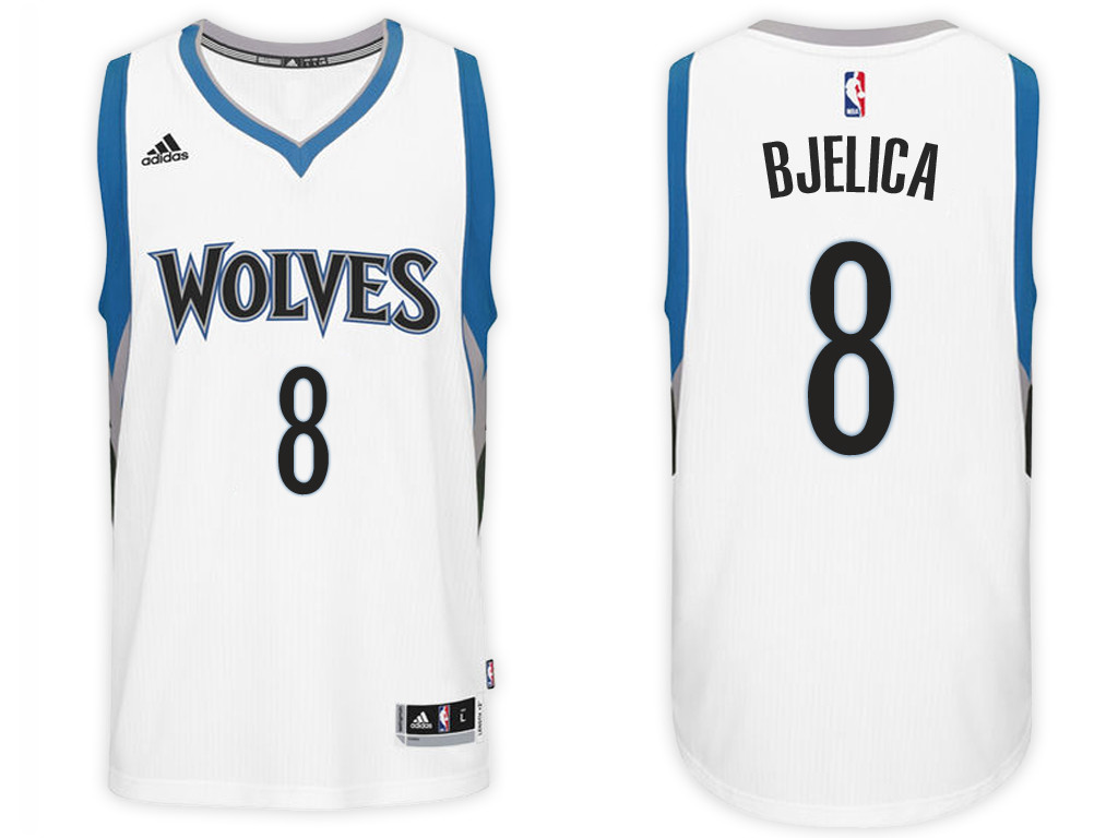 Men Timberwolves Nemanja Bjelica #8 NBA Swingman Road White Jersey