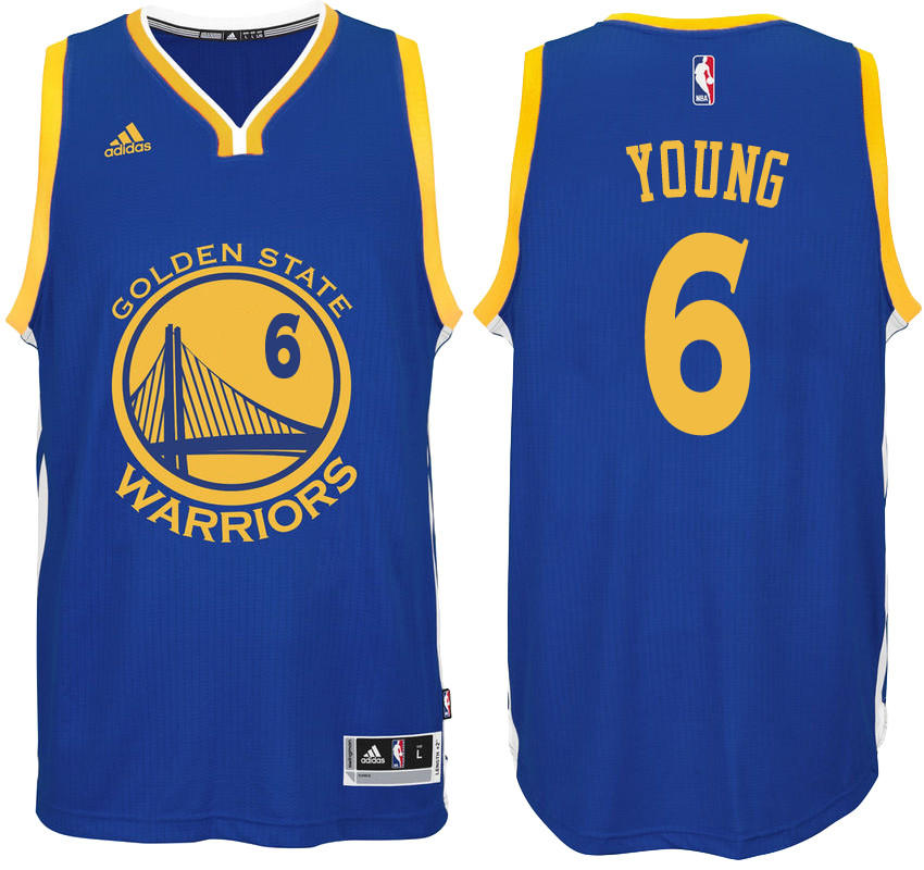 Men Warriors #6 Nick Young Swingman Road Royal Jersey