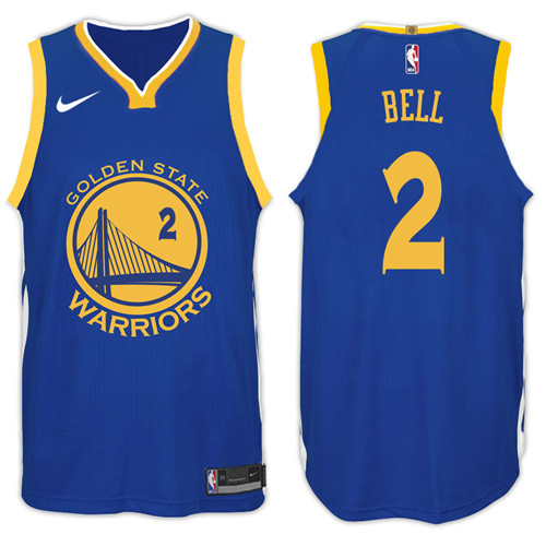 Men Warriors Jordan Bell #2 NBA 2017 18 Icon Royal Jersey